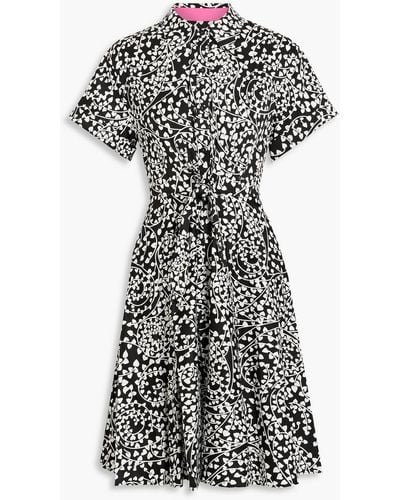 Diane von Furstenberg Albus Printed Cotton-blend Poplin Mini Shirt Dress - Black