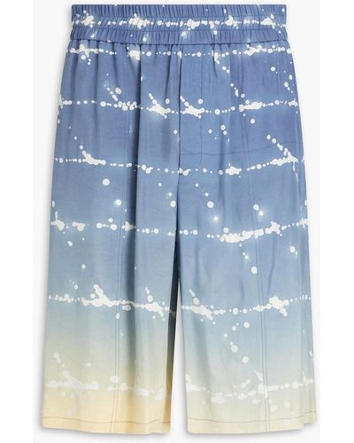 Jil Sander Printed Twill Shorts - Blue