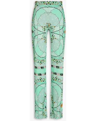 Emilio Pucci Printed Jersey Straight-leg Trousers - Green