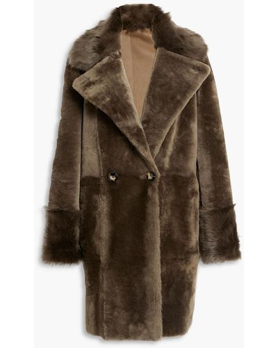Dom Goor Double-breasted Shearling Coat - Brown