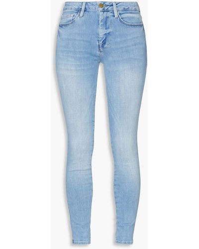 FRAME Le One Mid-rise Skinny Jeans - Blue