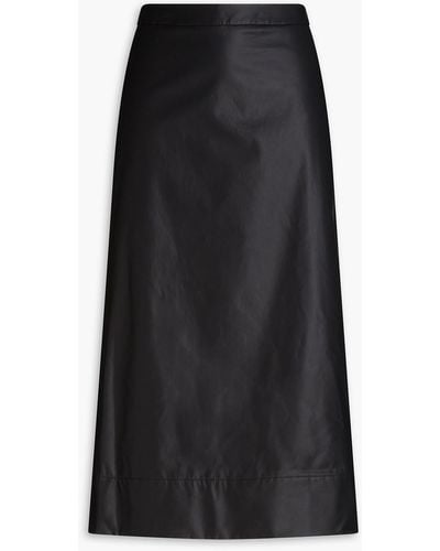 LE17SEPTEMBRE Coated-cotton Midi Skirt - Black