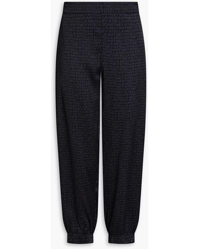 Stella McCartney Logo-print Stretch-satin Pyjama Trousers - Blue