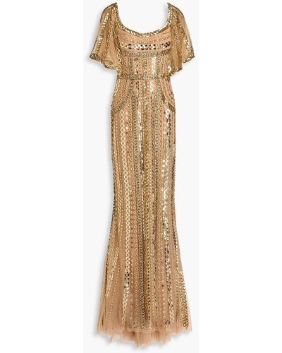 Zuhair Murad Embellished Tulle Gown - Natural