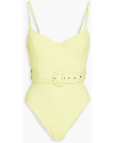 Jonathan Simkhai Noa belted underwired swimsuit - Gelb