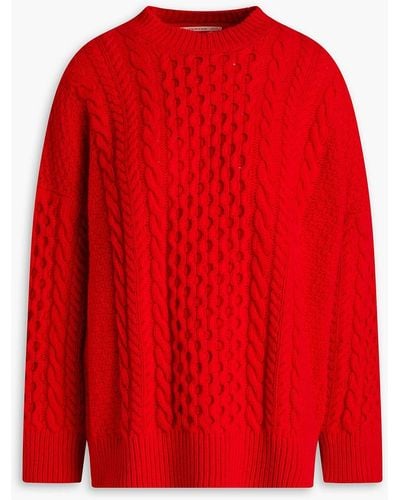 &Daughter Cable-knit Wool Jumper - Red