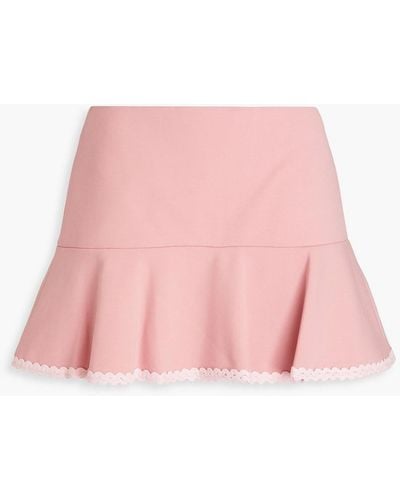 RED Valentino Skirt-effect Rickrack-trimmed Crepe Shorts - Pink