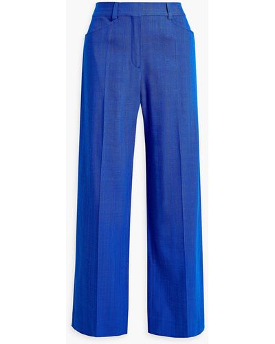 Victoria Beckham Grain De Poudre Wide-leg Pants - Blue