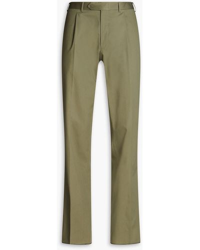Canali Cotton-blend Twill Chinos - Green