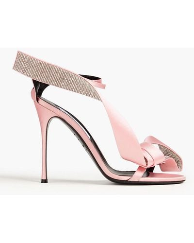 Sergio Rossi Marquise Embellished Satin Sandals - Pink