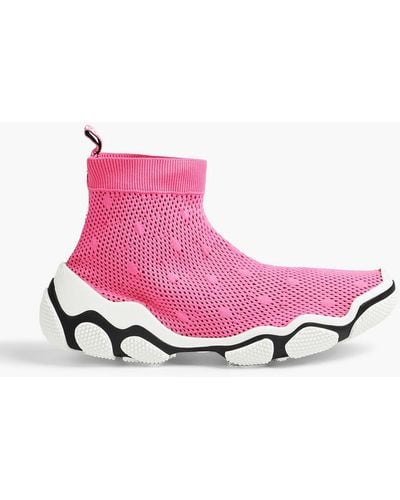 Red(V) Mesh High-top Trainers - Pink
