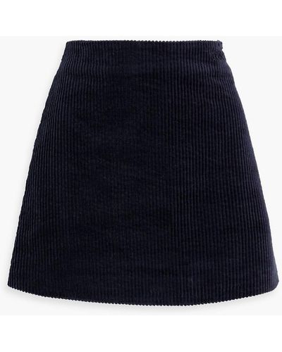 Ganni Cotton-blend Corduroy Mini Skirt - Blue