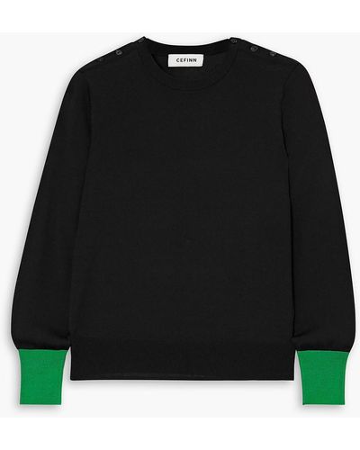 Cefinn Colette Two-tone Knitted Sweater - Black