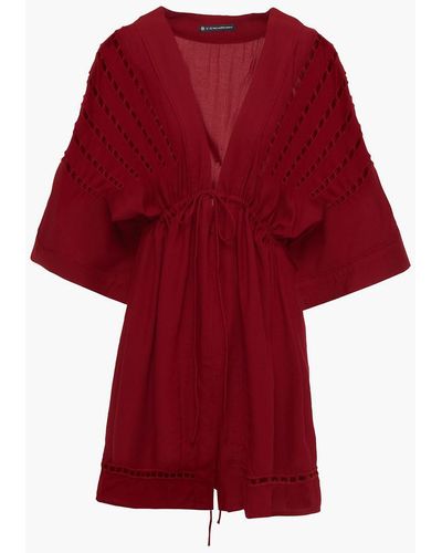 ViX San Diego Lattice-trimmed Voile Coverup - Red