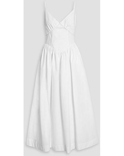 Nicholas Becker Cotton-poplin Midi Dress - White