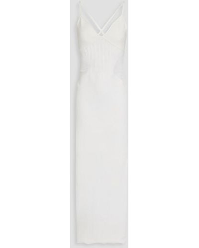 Hervé Léger Midikleid aus stretch-strick - Weiß