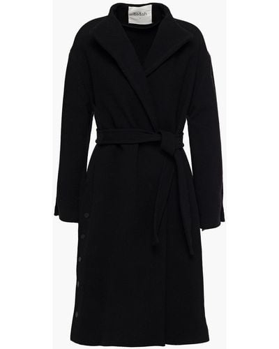 Ba&sh Jarry Belted Snap-detailed Wool-blend Felt Coat - Black