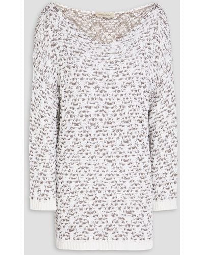 Gentry Portofino Sequin-embellished Knitted Sweater - White