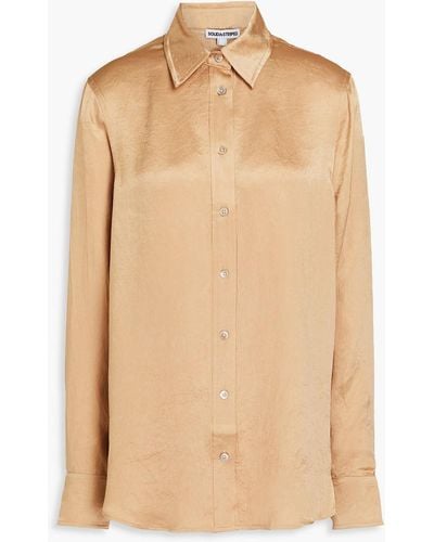 Solid & Striped The Oxford Crinkled-satin Shirt - Natural
