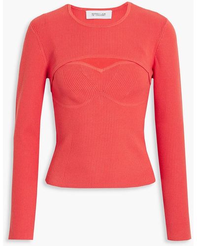 10 Crosby Derek Lam Nessa Convertible Ribbed-knit Top - Red