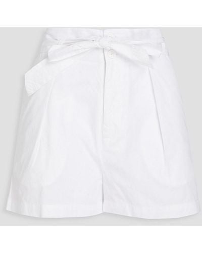 Antik Batik Kira Belted Pleated Cotton Shorts - White