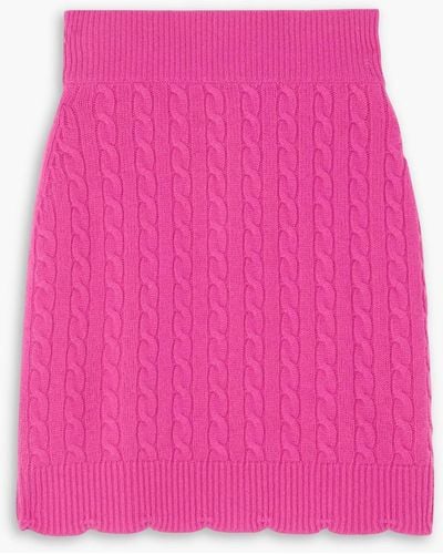 Patou Cable-knit Merino Wool Mini Skirt - Pink