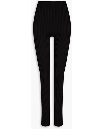 GOOD AMERICAN Ribbed-knit leggings - Black