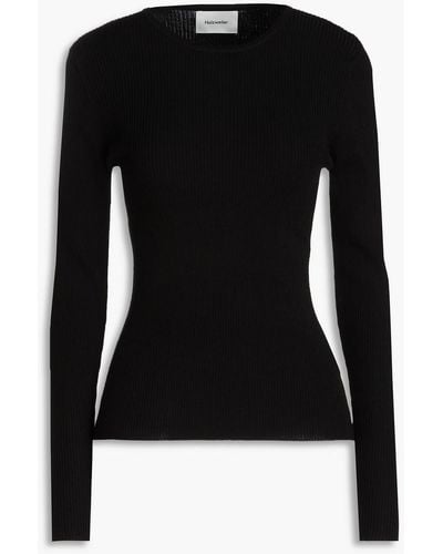 Holzweiler Ebb Ribbed-knit Sweater - Black