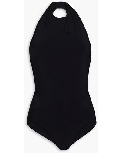 Christopher Esber Cutout Halterneck Swimsuit - Black