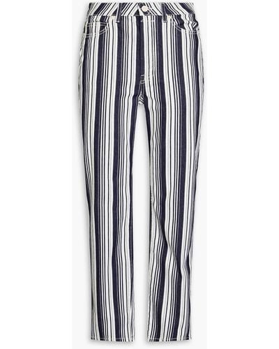 Zimmermann Cropped Striped High-rise Skinny Jeans - Blue
