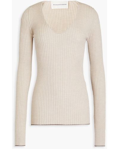 By Malene Birger Rione Ribbed Merino Wool Jumper - White