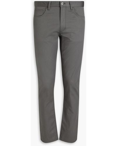 Theory Slim-fit Stretch Cotton-twill Trousers - Grey