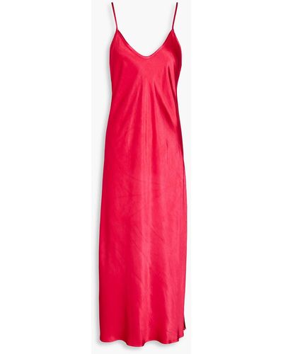 Enza Costa Satin Slip Dress - Red