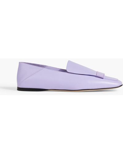 Sergio Rossi Sr1 Leather Collapsible-heel Loafers - Purple