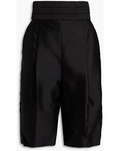 Zimmermann Dancer Wool And Silk-blend Shorts - Black