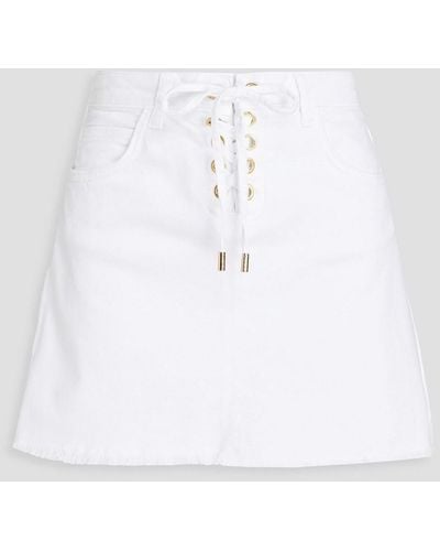 Melissa Odabash Keely Frayed Denim Skirt - White