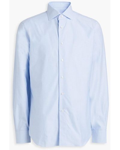 Brioni Gingham Cotton-poplin Shirt - Blue