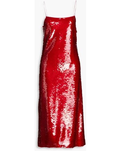 Philosophy Di Lorenzo Serafini Sequined Tulle Midi Dress - Red