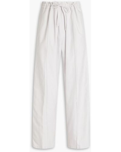 Dunhill Lyocell And Cotton-blend Twill Trousers - White