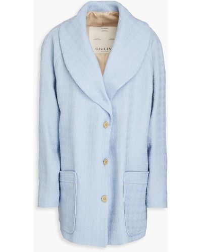 Giuliva Heritage Rosella Wool-blend Tweed Coat - Blue