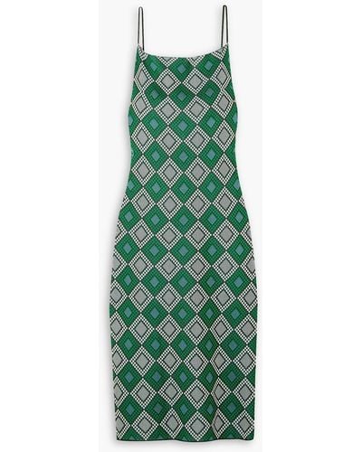 Ahluwalia Ojewale Jacquard-knit Midi Dress - Green
