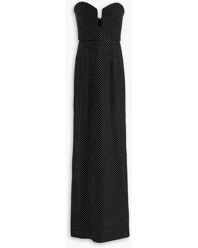 Rebecca Vallance Last Dance Strapless Crystal-embellished Mesh Gown - Black