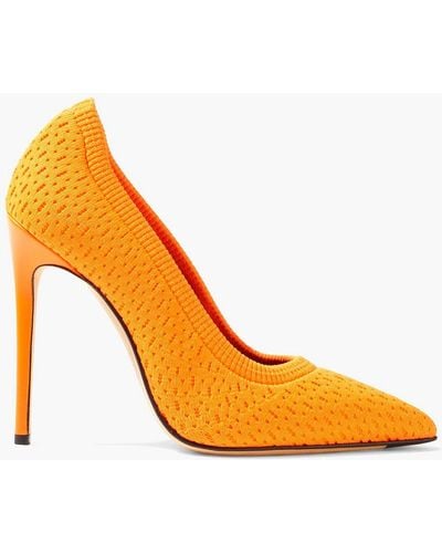 Victoria Beckham Kristie Neon Stretch-knit Pumps - Orange