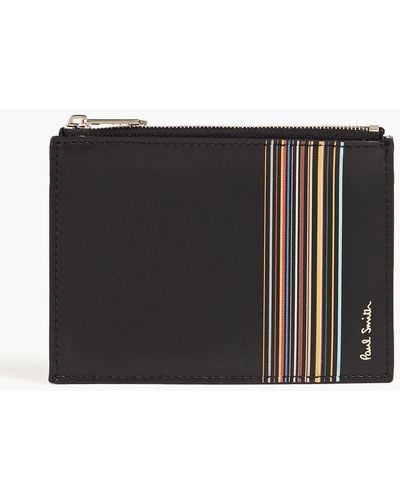 Paul Smith Striped Leather Cardholder - Black