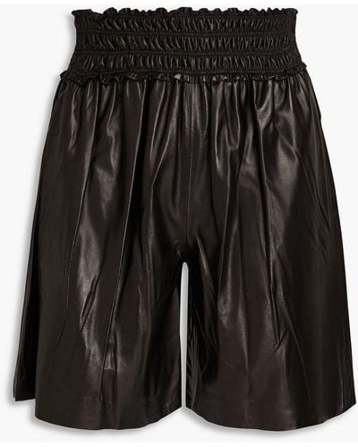 Rag & Bone Callie Shirred Leather Shorts - Black