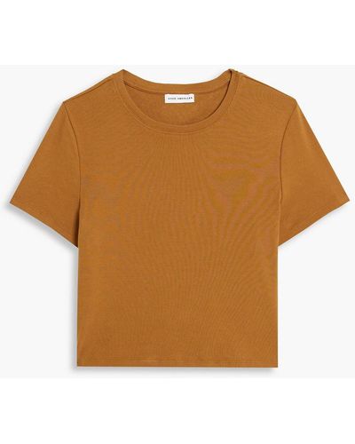 GOOD AMERICAN Cropped t-shirt aus baumwoll-jersey - Gelb