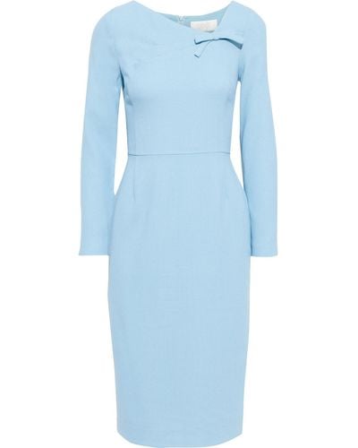 Goat Justine Bow-embellished Wool-crepe Dress - Blue