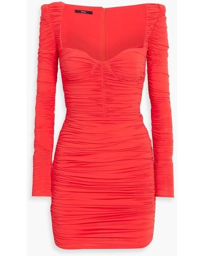 Alex Perry Hollis Ruched Jersey Mini Dress - Red