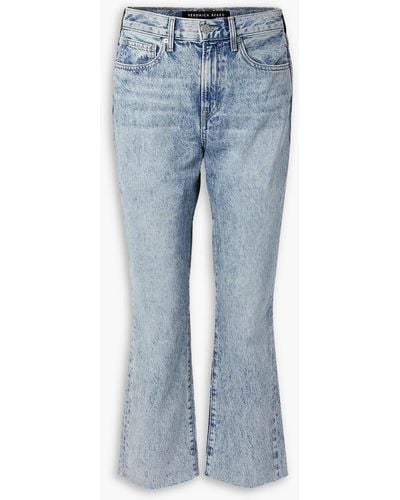 Veronica Beard Carly Cropped High-rise Flared Jeans - Blue