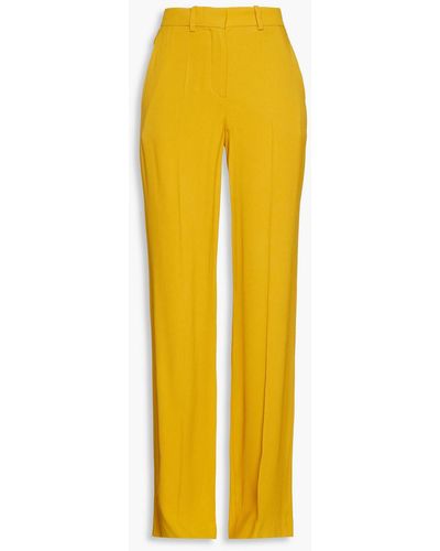 JOSEPH Morrisey Crepe Bootcut Trousers - Yellow